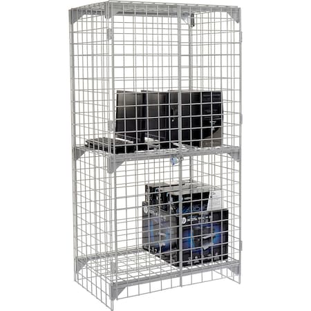 Global Industrial Security Locker, Wire Mesh, Gray, 36 in W, 24 in D, 72 in H 184086